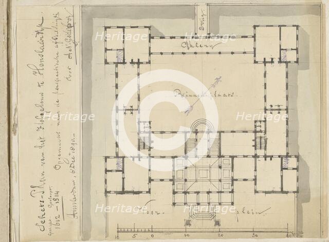 Plan of the Palace Honselaarsdijk, 1890.  Creator: A.N. Godefroy.
