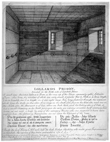 Interior view of Lollards Prison in Lambeth Palace, London, 1791.      Artist: Anon