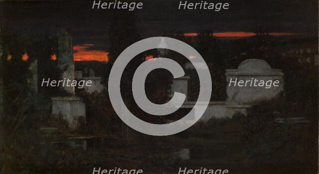 Italian Cemetery at Dusk, 1880. Creator: Adam Chmielowski.