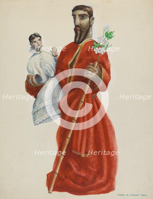 Carved and Painted Santo - San Jose, c. 1938. Creator: Majel G. Claflin.