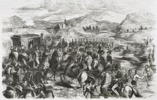 Reception of Ferdinand VII on the River Fluvià  on his return from France, Spain, 1814 (1853).  Creator: Unknown.