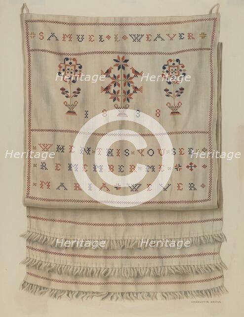 Pennsylvania German Show Towel. Creator: Charlotte Angus.