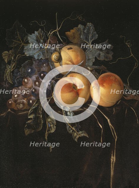 Still Life with Peaches and Grapes. Creator: Willem van Aelst.