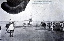 Campaign of Melilla, first ascent of the observation balloon Queen Victoria, 1909.