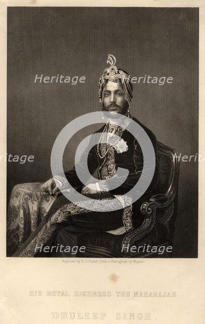 Portrait of Maharaja Duleep Singh (1838-1893). Creator: Pound, Daniel John (1820-1894).