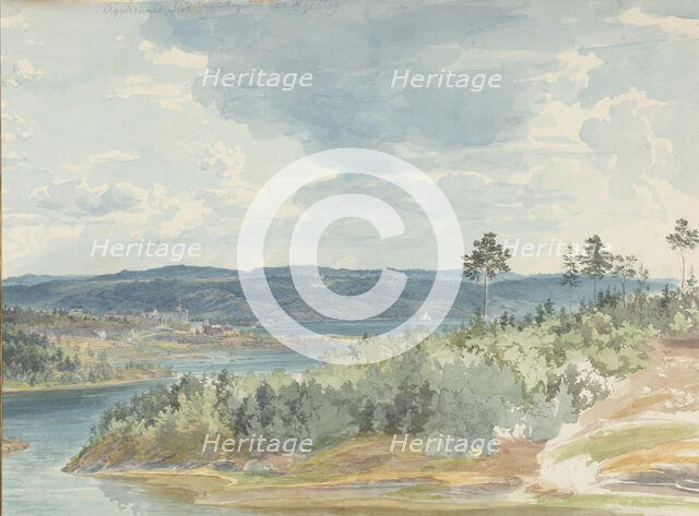 Akershus Fortress, near Oslo, located on the fjord, 1850-1900. Creator: Christian Skredsvig.