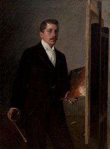 Self-Portrait with a Palette, c1896 . Creator: Stanislaw Janowski.