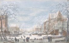 Snow Falling on a Dutch Town, n.d.. Creator: Abraham Rademaker.