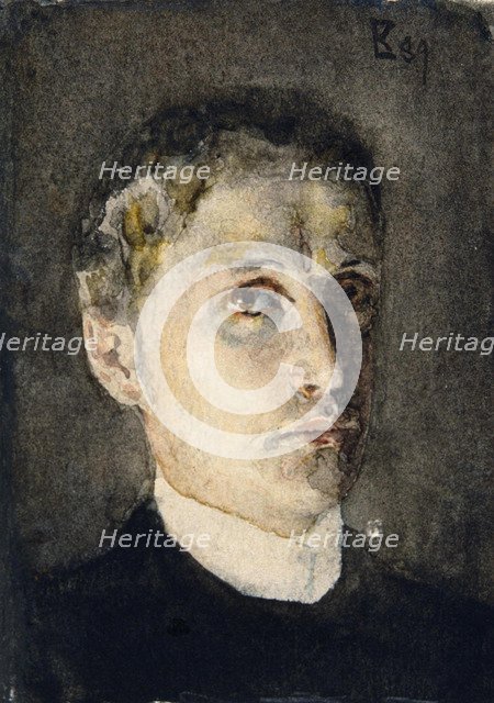 Self-Portrait, 1889. Artist: Vrubel, Mikhail Alexandrovich (1856-1910)