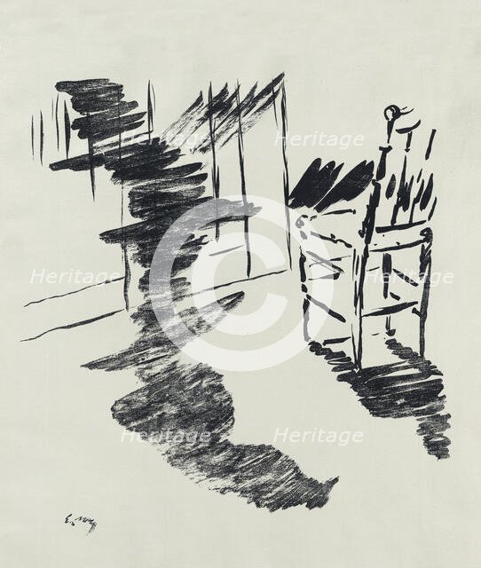 Illustration for the poem "Le Corbeau (The Raven)" by Edgar Allan Poe, 1875. Creator: Manet, Édouard (1832-1883).