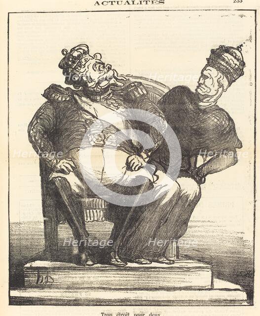 Trop étroit pour deux, 1870. Creator: Honore Daumier.