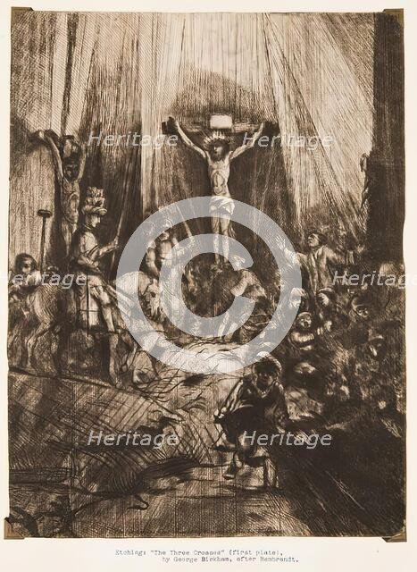 The Three Crosses (first plate), (c1653), c1769. Creator: George Bickham III.