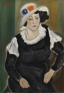A Lady Wearing a Hat; The Artist's Wife, Dagny Marie Christensen, née Nielsen, 1935. Creator: John Christensen.