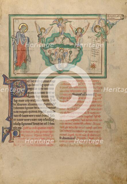 Angels Holding the Four Winds and an Angel Signifying Christ, about 1255-1260. Creator: Unknown.