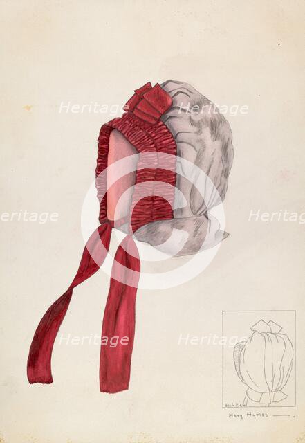 Bonnet, c. 1937. Creator: Mary E Humes.