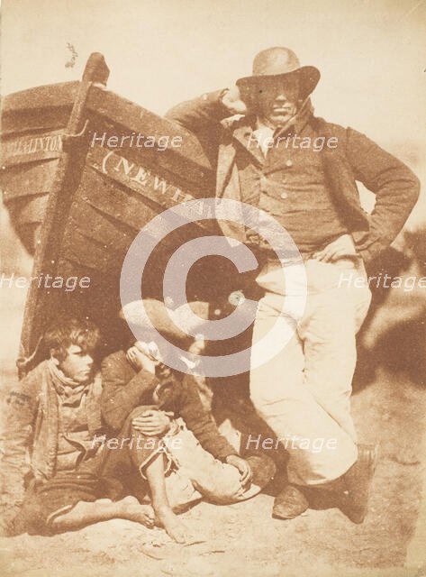 Newhaven Fisherman with Two Boys, 1843-47. Creators: David Octavius Hill, Robert Adamson, Hill & Adamson.