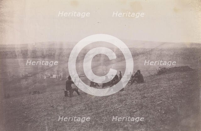 Signal Corps, Rappidan River/Signal Corps Reconnoitering at Fredericksburg, Virginia, 1863. Creator: Tim O'Sullivan.