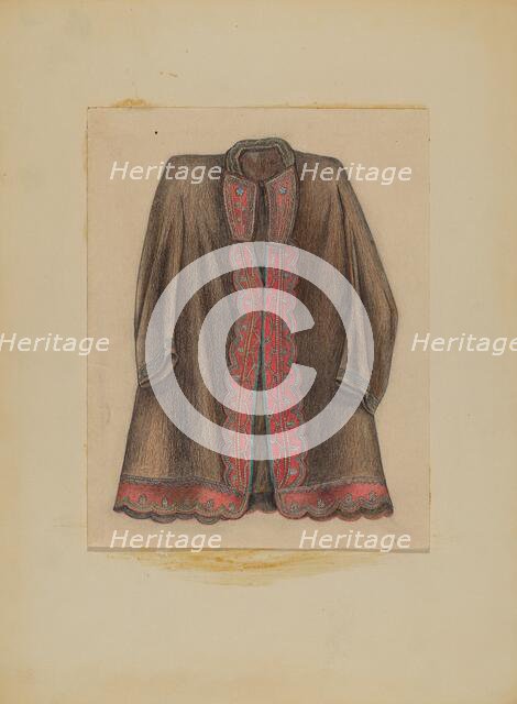Dark Brown Cotton Coat, c. 1935. Creator: Michael Trekur.