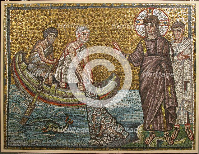 Miraculous Draught of Fishes, Byzantine, early 20th century (original dated early 6th century). Creator: Unknown.