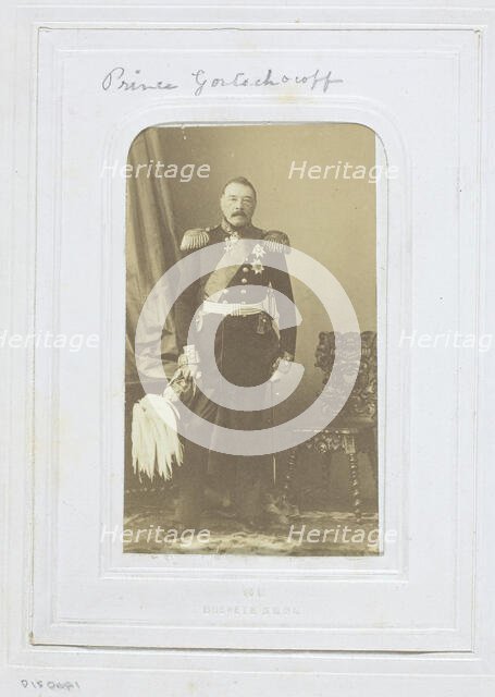 Prince Gortschakoff, 1860-69. Creator: André-Adolphe-Eugène Disdéri.