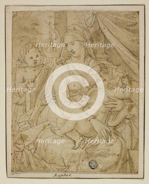 Virgin and Child with the Infant John the Baptist, 1540/56. Creator: Luca Penni.