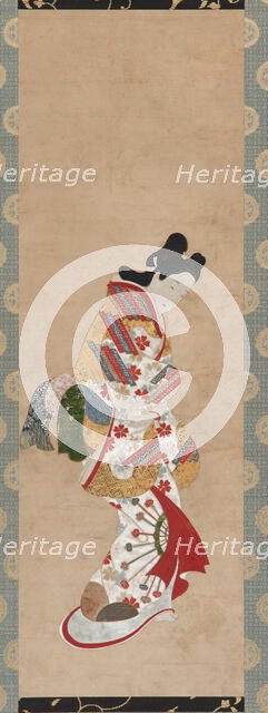 Standing figure of a woman, 18th century. Creator: Hishikawa Morofusa.