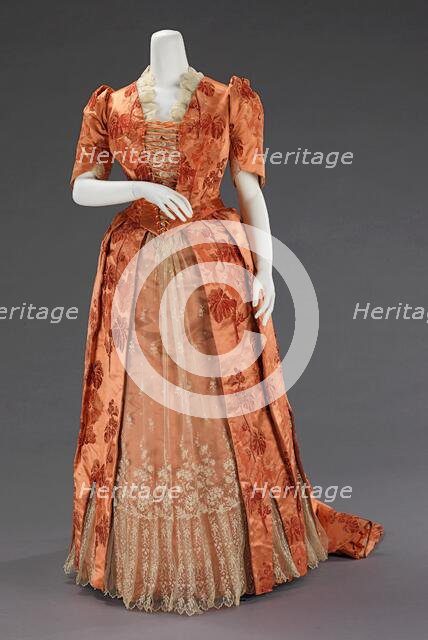 Dinner dress, American, ca. 1886. Creator: Unknown.