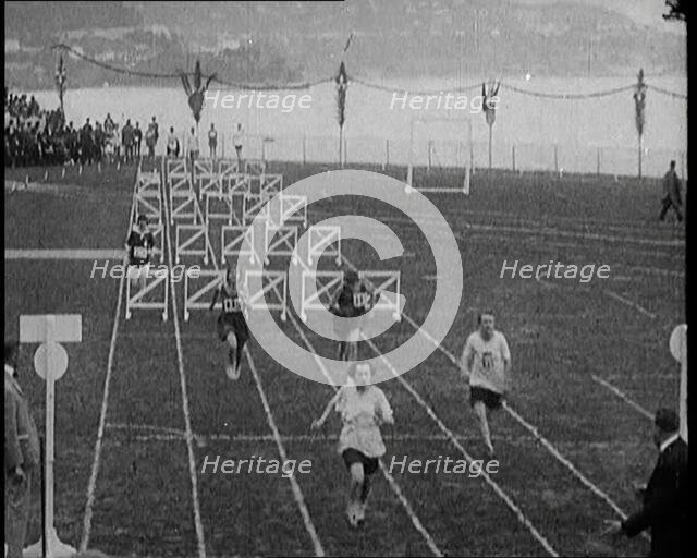 Female Athletes at the Women's World Games Hurdles, 1922. Creator: British Pathe Ltd.