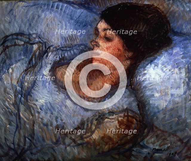  'Reclining Woman', 1908, painting by Isidre Nonell.