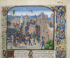 Siege of Ghent by Louis II of Male, ca 1470-1475. Creator: Liédet, Loyset (1420-1479).