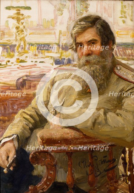 Portrait of the neurophysiologist and psychiatrist Vladimir Bekhterev (1857-1927), 1913. Artist: Repin, Ilya Yefimovich (1844-1930)