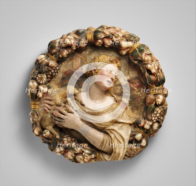Saint Agnes (one of a pair), mid-16th century. Creator: Diego de Tiedra.