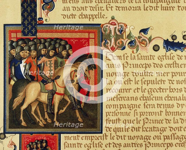 Crusaders departing towards the Holy Land, Order of the Holy Spirit, 15th century (19th century). Creator: Unknown.