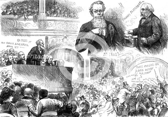 The General Election: Conservative meeting at Hengler's Circus, Liverpool, 1880. Creator: Unknown.