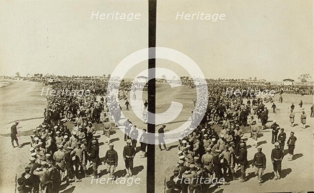 Japanese soldiers on a beach in Manchuria, c1905. Creator: Underwood & Underwood.
