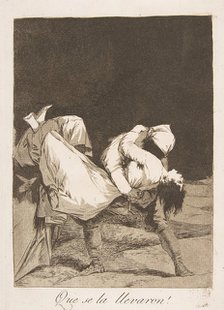 Plate 8 from 'Los Caprichos': They carried her off! (Que se la llevaron!), 1799. Creator: Francisco Goya.