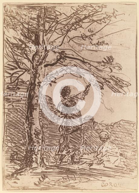 Young Woman and Death (La Jeune Fille et la Mort), 1854. Creator: Jean-Baptiste-Camille Corot.