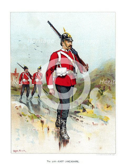 'The 30th East Lancashire', c1890.Artist: Geoffrey Douglas Giles
