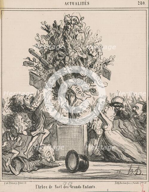 L'Arbre de Noël des Grands Enfants, 19th century. Creator: Honore Daumier.