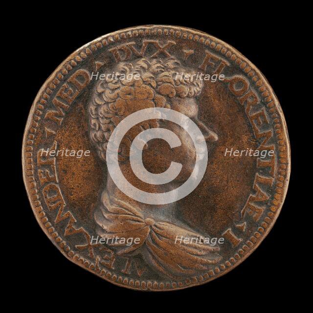 Alessandro de' Medici, 1510-1537, 1st Duke of Florence 1532 [obverse], 1534. Creator: Francesco dal Prato.