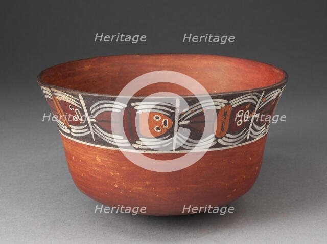 Bowl with Band of Abstract Spiders around Rim, 180 B.C./A.D. 500. Creator: Unknown.