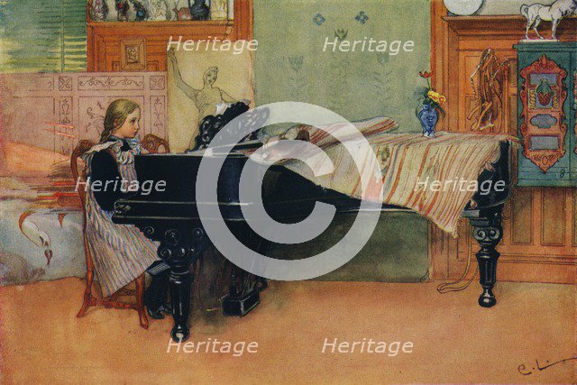 'Suzanne at the Piano', c1900. Artist: Carl Larsson.