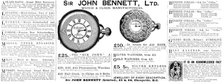 Advertisement for Sir John Bennett, Ltd., Watch & Clock Manufacturers, 1890. Creator: Unknown.