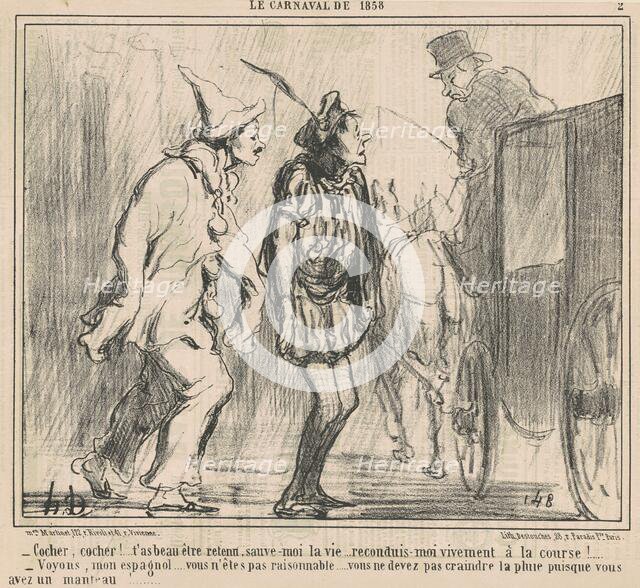 Cocher, Cocher! ..., 19th century. Creator: Honore Daumier.
