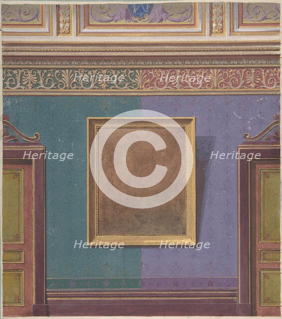 Design for Elevation of the Duchess of Newcastle's Bedroom, Hôtel Hope, 1867. Creators: Jules-Edmond-Charles Lachaise, Eugène-Pierre Gourdet.