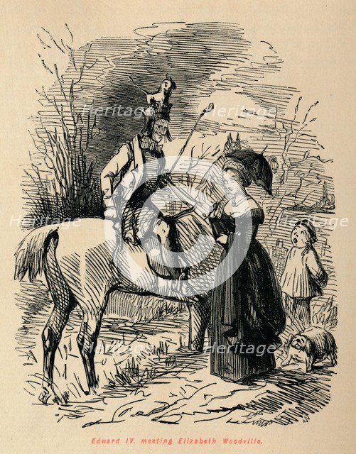 'Edward IV, meeting Elizabeth Woodville', c1860, (c1860).  Creator: John Leech.