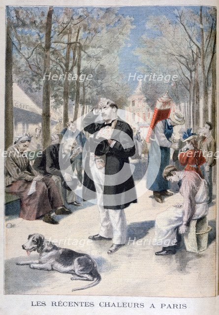 Heatwave in Paris, 1895. Creator: F Meaulle.