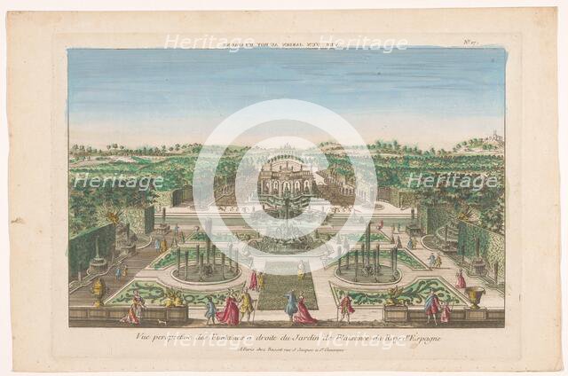 View of the fountains of a garden of the king of Spain, 1700-1799. Creator: Anon.