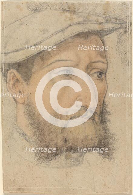 Portrait of a Bearded Man with a Beret, c. 1540. Creator: Heinrich Aldegrever.