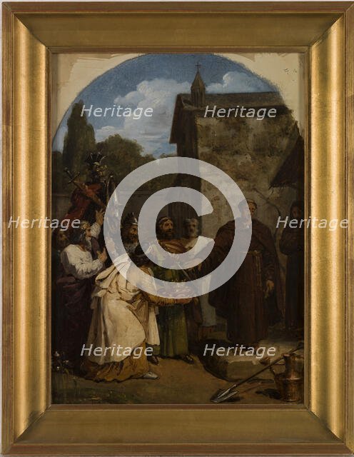 Esquisse pour l'église Saint-Sulpice : Saint Fiacre refusant la couronne d'Ecosse, 1818. Creator: François-Louis Dejuinne.